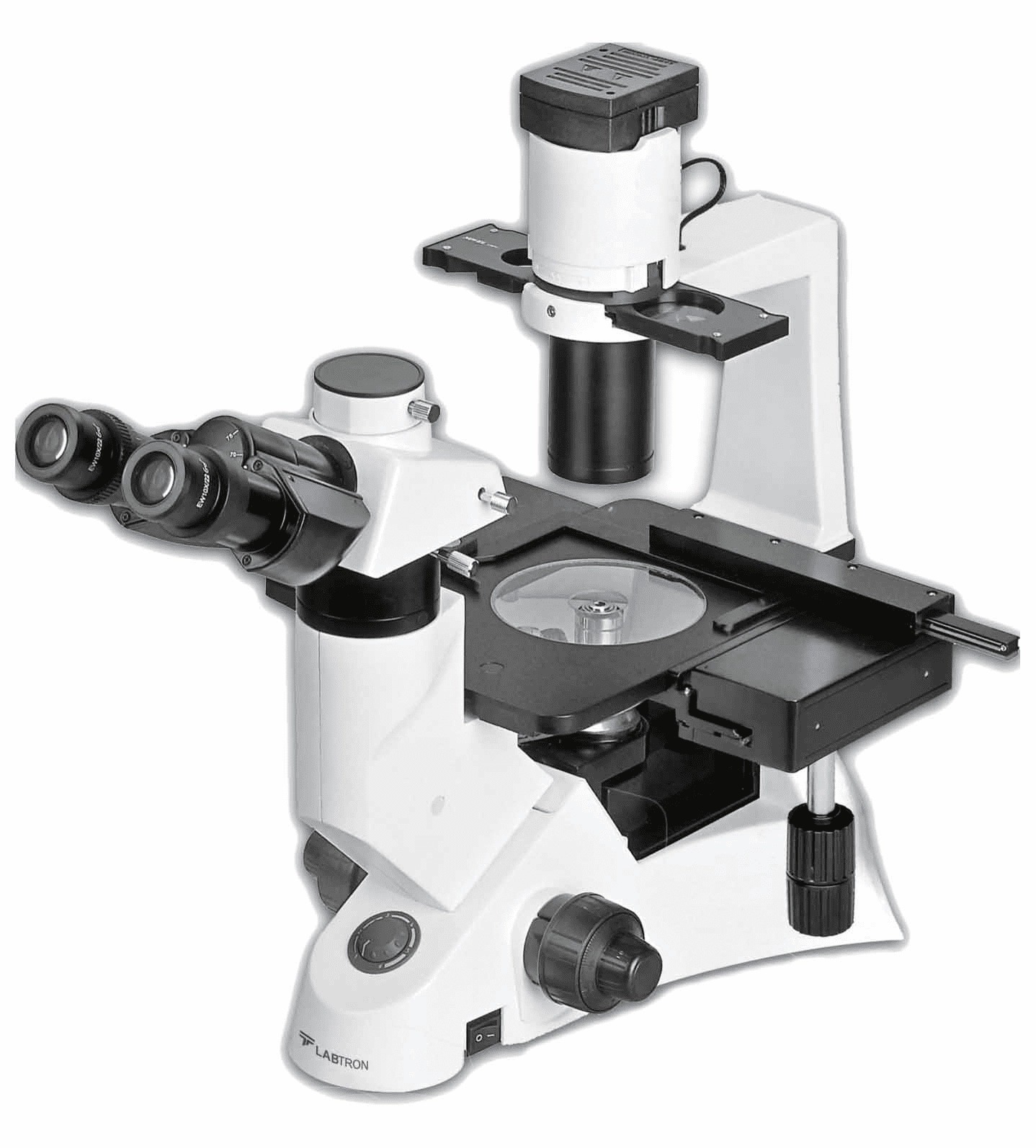 Inverted trinocular phase contrast microscope